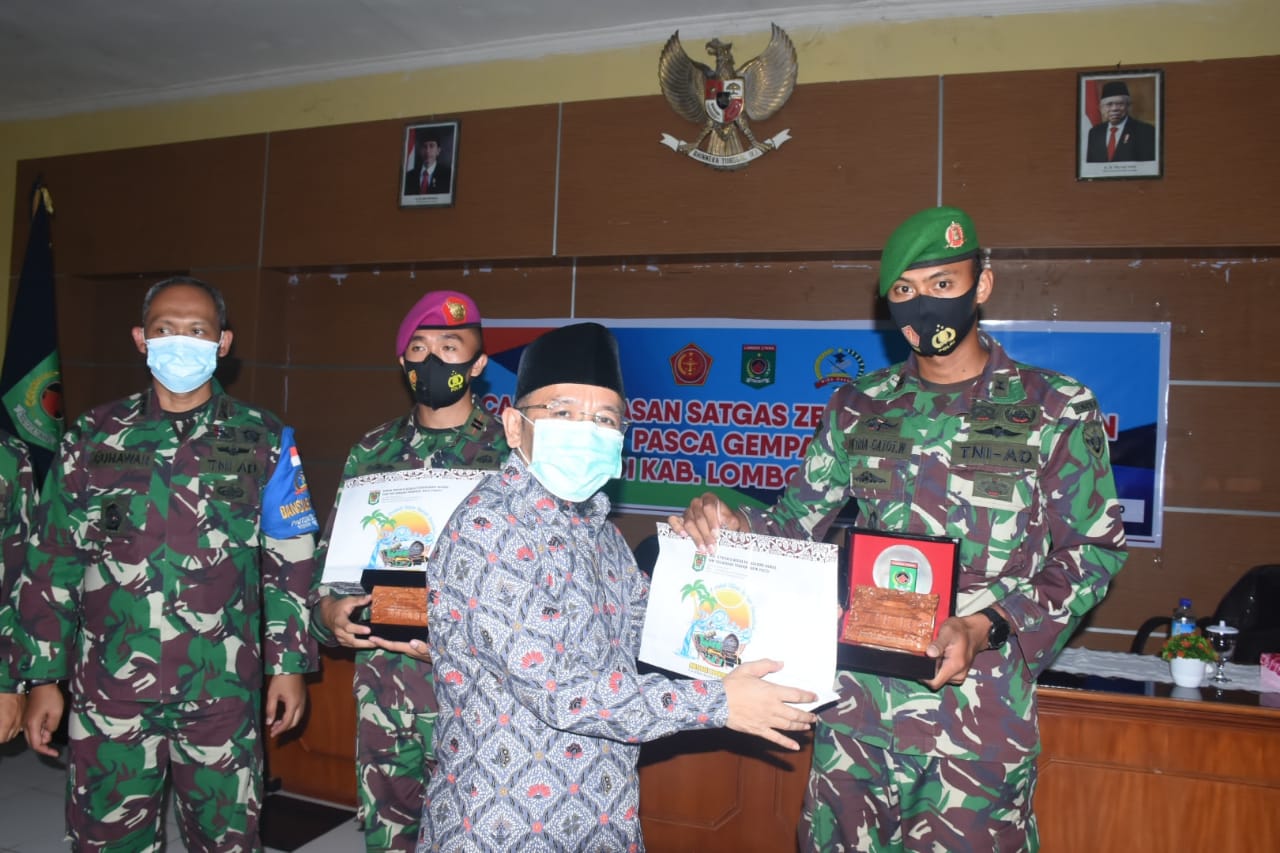 BUPATI LOMBOK UTARA HADIRI PELEPASAN SATGAS ZENI REHAB REKON