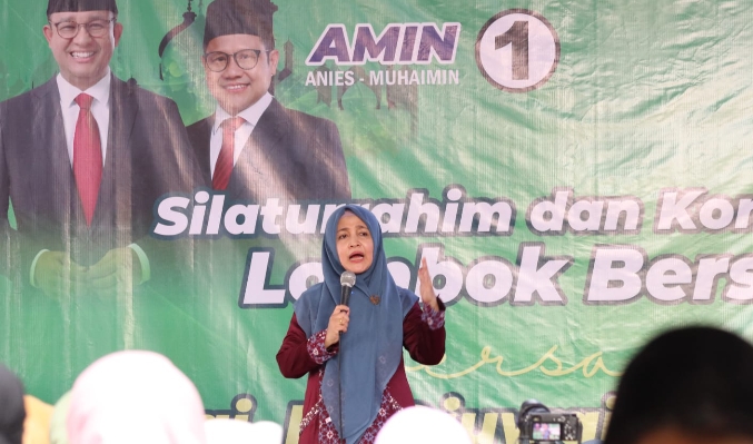 Safari Ke Lombok, Nyai Djuwairiyah Fawaid Ajak Menangkan AMIN