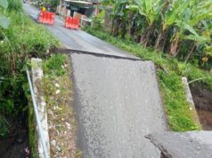 Jembatan Penghubung Kecamatan Pringgasela-Masbagik Ambles Termakan Usia