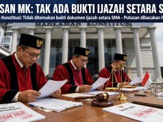 MK: Tak Ada Bukti Meyakinkan Ijazah Setara SMA Wapres Gibran, Namun Tak Bisa Diskualifikasi.