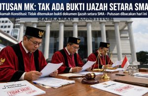 MK: Tak Ada Bukti Meyakinkan Ijazah Setara SMA Wapres Gibran, Namun Tak Bisa Diskualifikasi.